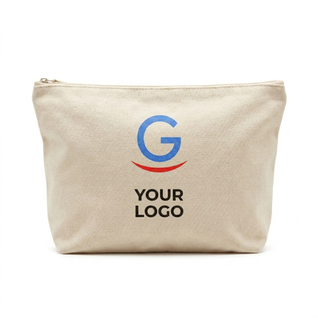 pochette personalizzata con logo - Astuccio personalizzabile Westford Mill cotone canvas 100% con zip tono su tono
