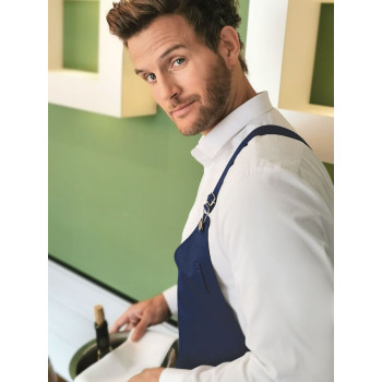 Asymmetrical Bib Apron with Pocket