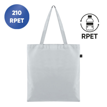 Borsa shopping personalizzabile in poliestere RPET con manici lunghi