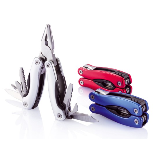 Attrezzo mini fix ha 13 funzioni, in acciaio inox e il manico in allumio anodizzato. Custodia nera.