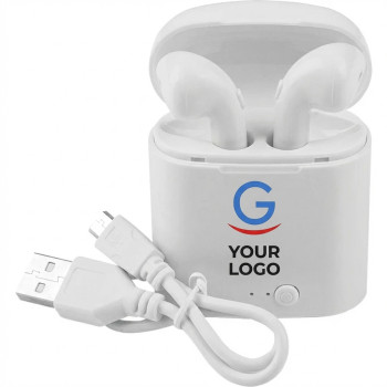 Auricolari bluetooth personalizzabili con microfono e custodia portatile