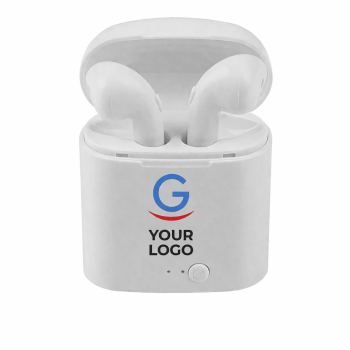 Auricolari bluetooth personalizzabili con microfono e custodia portatile