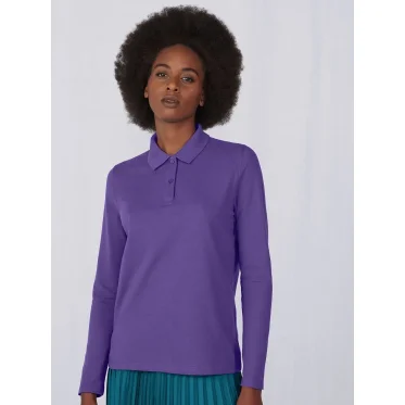 Polo a maniche lunghe personalizzabile B&C Collection cotone prelavato