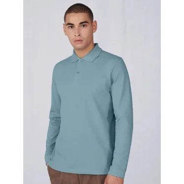Polo maniche lunghe personalizzabile B&C Collection cotone prelavato