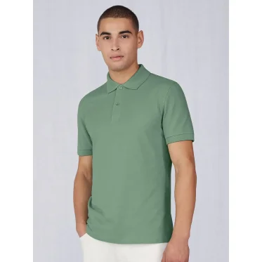 Polo personalizzabile B&C Collection in cotone prelavato con bottoni tono su tono