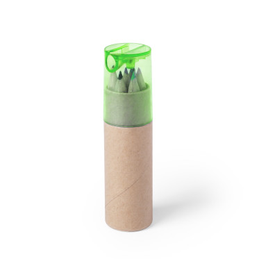 Set di matite colorate personalizzabile 6 colori con temperamatite integrato