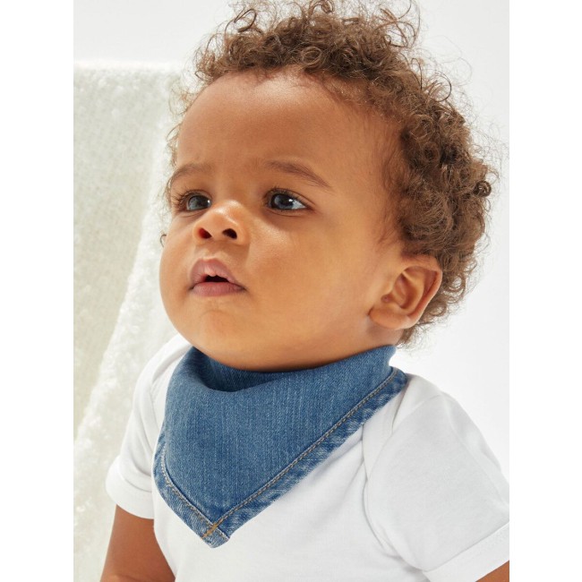 Abbigliamento neonato personalizzato con logo - Baby Rocks Denim Bandana Bib