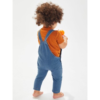 Abbigliamento neonato personalizzato con logo - Baby Rocks Denim Dungarees