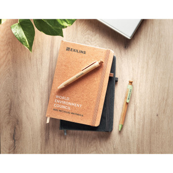 Block notes ecologici personalizzati con logo - BAOBAB - Notebook A5 in PU riciclato