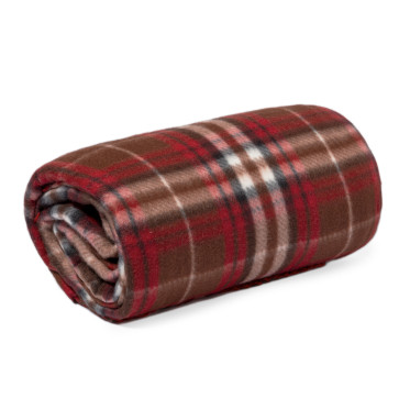 Coperta personalizzabile in poliestere RPET con stampa tartan bicolore