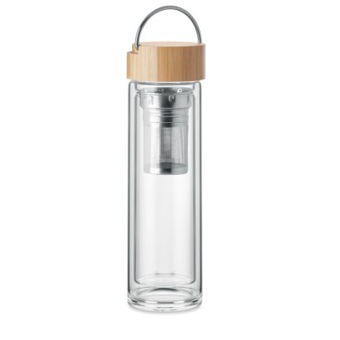Borraccia personalizzata con logo - BATAMI - Bottiglia in vetro doppio strat