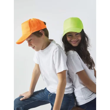 Cap personalizzabile Black Spider bambino 5 pannelli in cotone regolabile fluo