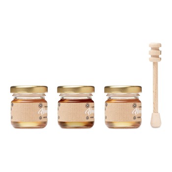 Gadget per cucina e casa regalo aziendale per la casa - BEEBEE SET - Set di 3 vasetti di miele mille