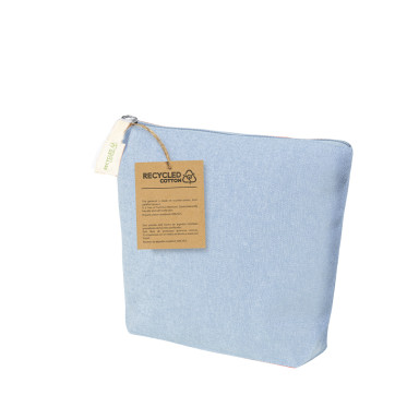 Custodia personalizzabile in cotone riciclato con zip e sacchetto ecofriendly