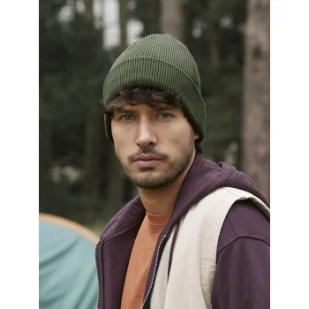 Berretto con risvolto in cotone organico