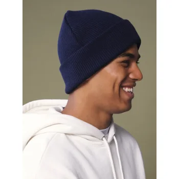 Berretto con risvolto in cotone organico