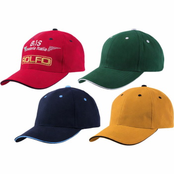 Cappellino baseball personalizzato con logo - Berretto personalizzabile con visiera preformata e chiusura regolabile