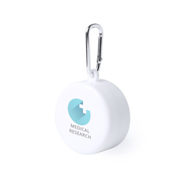 Bicchiere pieghevole personalizzabile con dispenser pillole bianco 220 ml