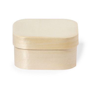 Scatola personalizzata quadrata in legno naturale con coperchio coordinato