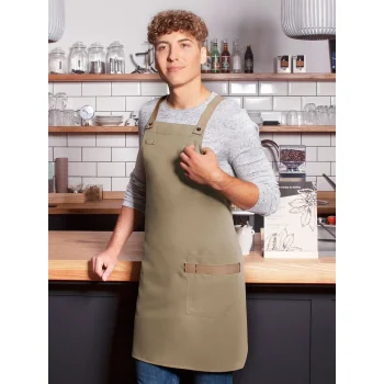 Bib Apron With Crossed Ribbons