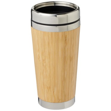 Tazze termiche personalizzate con logo - Bicchiere Bambus da 450 ml con esterno in bambù