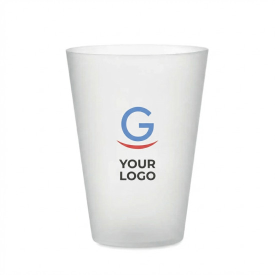 Bicchiere riutilizzabile personalizzabile in polipropilene 300 ml finitura smerigliata