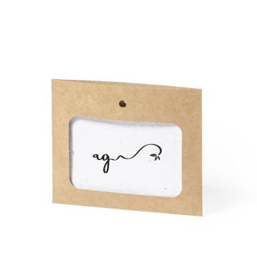 Badge personalizzabile in cartone riciclato con semi di fiori selvatici