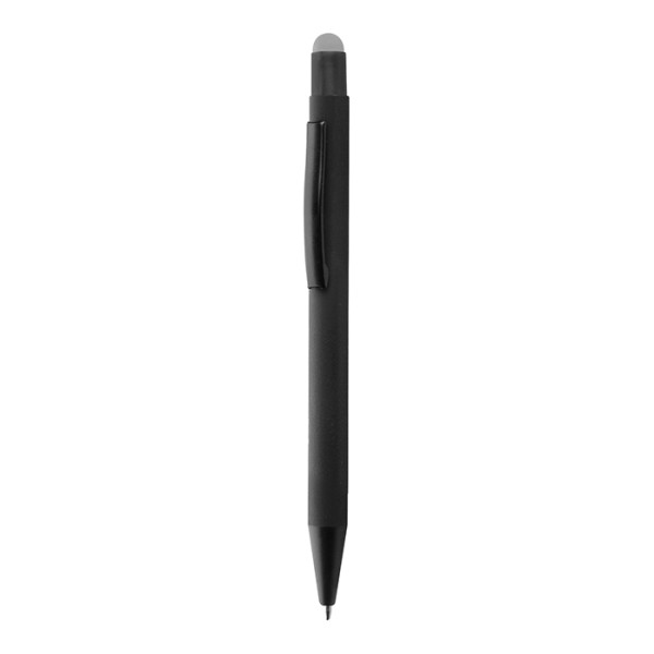 Penna personalizzabile black touch con gommino per touchscreen