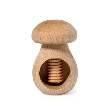 Schaccianoci personalizzabile in legno naturale con meccanismo a vite