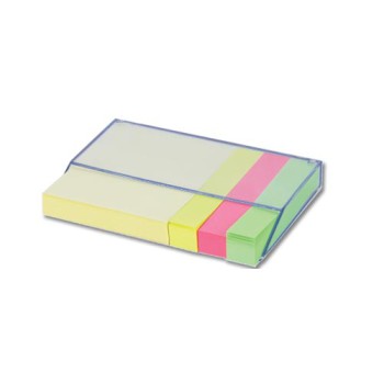 Blocchetti  adesivi base in plastica trasparente. Confezione in nylon.