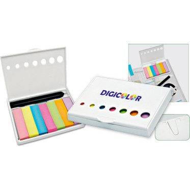 Blocchetto adesivo personalizzabile con penna integrata e contenitore resistente