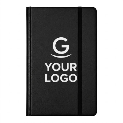 Blocco note personalizzabile copertina Balacron nero con taschino elastico