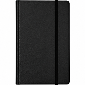 Taccuini personalizzati con logo - Blocco note personalizzabile copertina Balacron nero con taschino elastico
