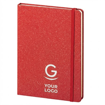 Blocco personalizzabile carta avorio con chiusura elastica e angoli tondi