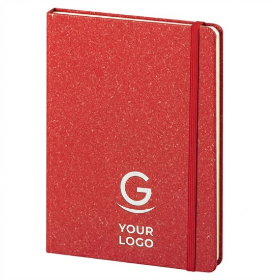 Blocco personalizzabile carta avorio con chiusura elastica e angoli tondi