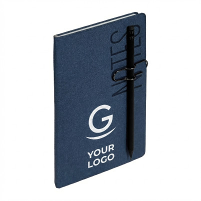 Block notes con portapenne in metallo