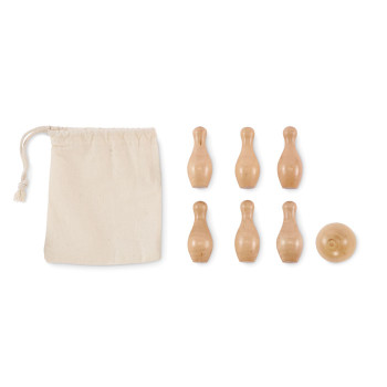 Giochi bambini personalizzati con logo - BOLITO - Mini set da bowling in legno di pi