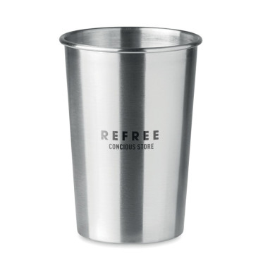 Bicchiere in acciaio inox personalizzabile capacità 350 ml design semplice funzionale