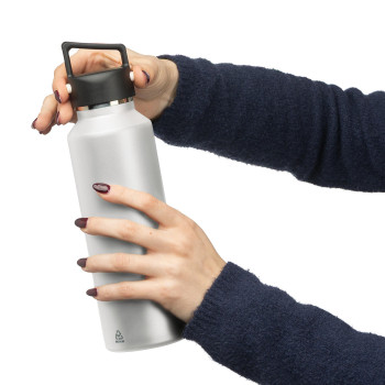 gadget ecologici con logo - Borraccia in acciaio inossidabile riciclato a doppia parete Mace 600 ml