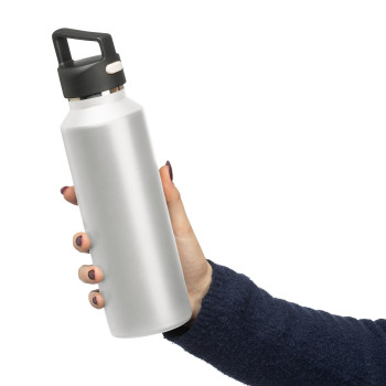 gadget ecologici con logo - Borraccia in acciaio inossidabile riciclato a doppia parete Mace 600 ml