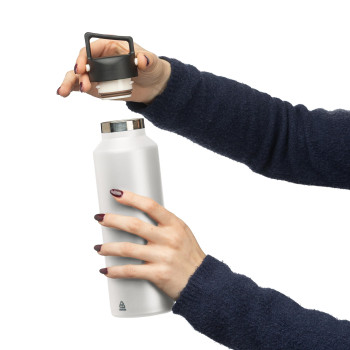 gadget ecologici con logo - Borraccia in acciaio inossidabile riciclato a doppia parete Mace 600 ml