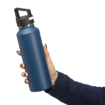 gadget ecologici con logo - Borraccia in acciaio inossidabile riciclato a doppia parete Mace 600 ml