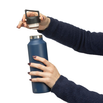 gadget ecologici con logo - Borraccia in acciaio inossidabile riciclato a doppia parete Mace 600 ml