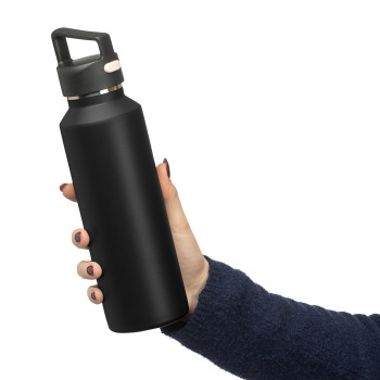 gadget ecologici con logo - Borraccia in acciaio inossidabile riciclato a doppia parete Mace 600 ml
