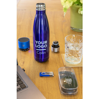 Borraccia termica personalizzate con logo - Borraccia in acciaio inox, doppia parete, capacità 500 ml Lombok