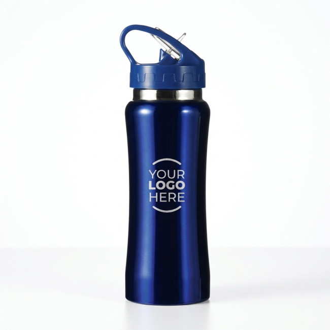 Borraccia personalizzata con logo - Borraccia personalizzabile 600 ml con beccuccio pieghevole e apertura push