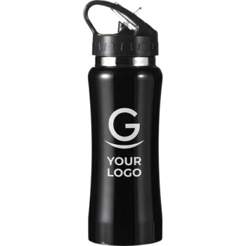 Borraccia personalizzata con logo - Borraccia personalizzabile 600 ml con beccuccio pieghevole e apertura push