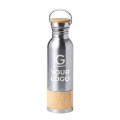 Borraccia personalizzabile acciaio inox con dettaglio in bambù 800 ml