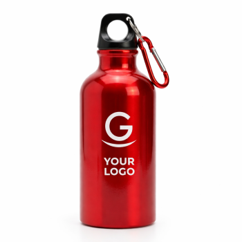 Borraccia personalizzata con logo - Borraccia personalizzabile arancione waterproof 400 ml con moschettone