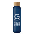 Borraccia personalizzabile in vetro smerigliato con coperchio in bamboo 500 ml